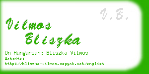 vilmos bliszka business card